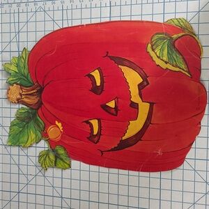 Vintage AMSCAN JOL Pumpkin Die Cut 20.7 X 14.4